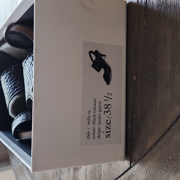 Pedro Garcia Women's Black Pebbled Leather Willy-ts Heels 38 1/2 - Picture 5 of 8